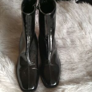 Black Patent Leather Women's Boots